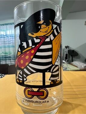 Vintage 1977 McDonald’s Collector Cup Tea Glass HTF Mint EUC Hamburglar Train